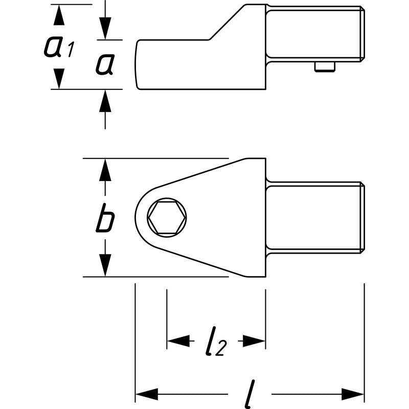 Hazet 6420D Insert Tool Holder for Bits, 14x18mm Square Drive, 8mm (5/16") Hex
