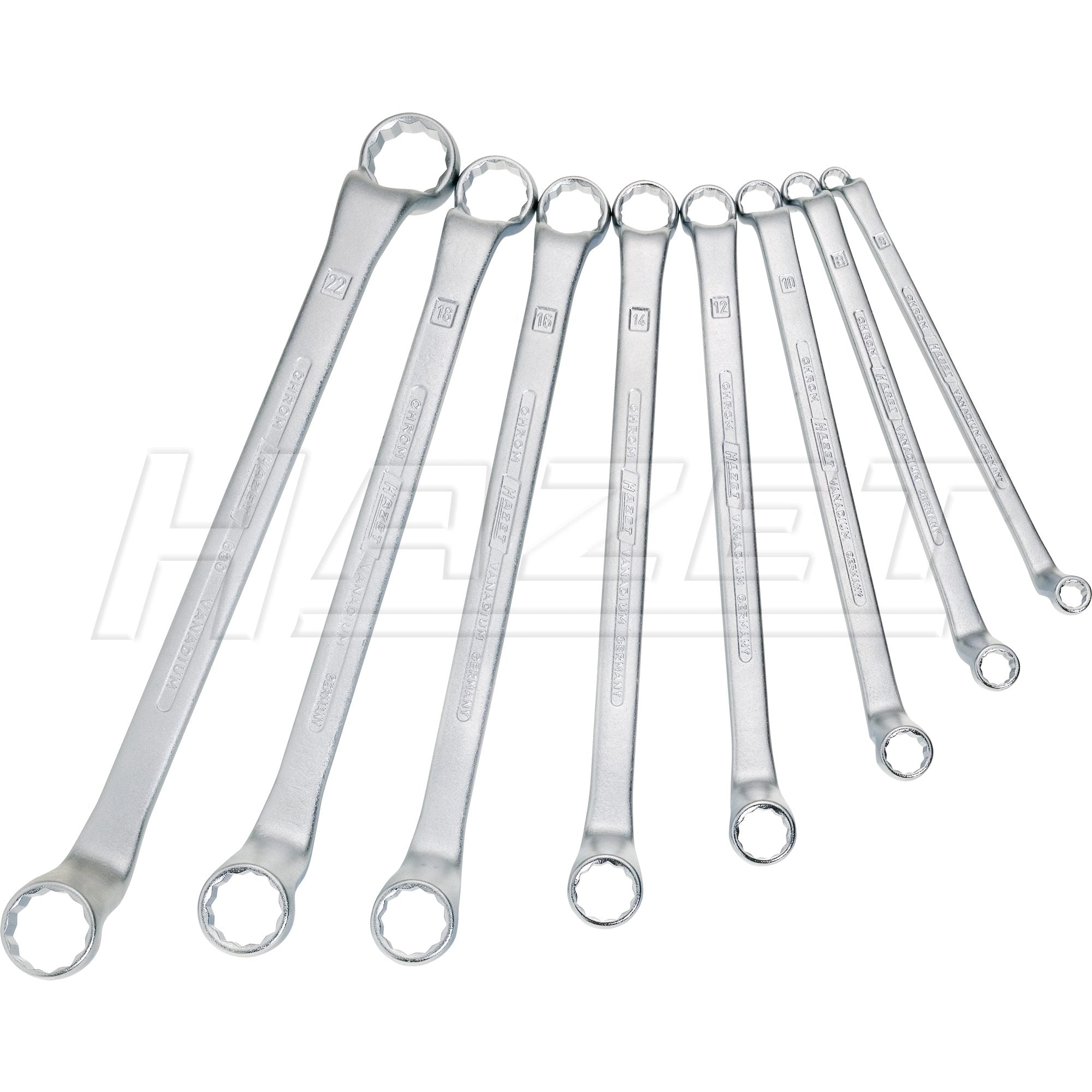 Hazet 630/8 12-Point 6 x 7 - 21 x 22 Double Box-End Wrench Set