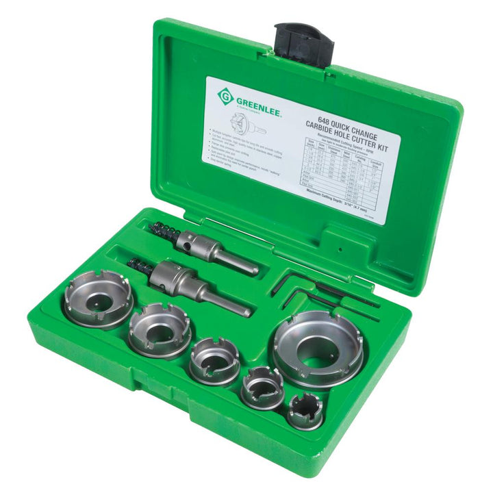 Greenlee 648 Quick Change Carbide Cutter Kit, 8pc