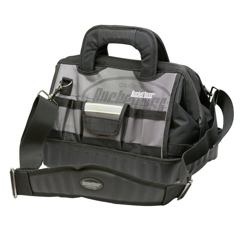 Bucket Boss 65114-HV 14" HV Pro Tool Bag, Grey, Black 14 Pockets