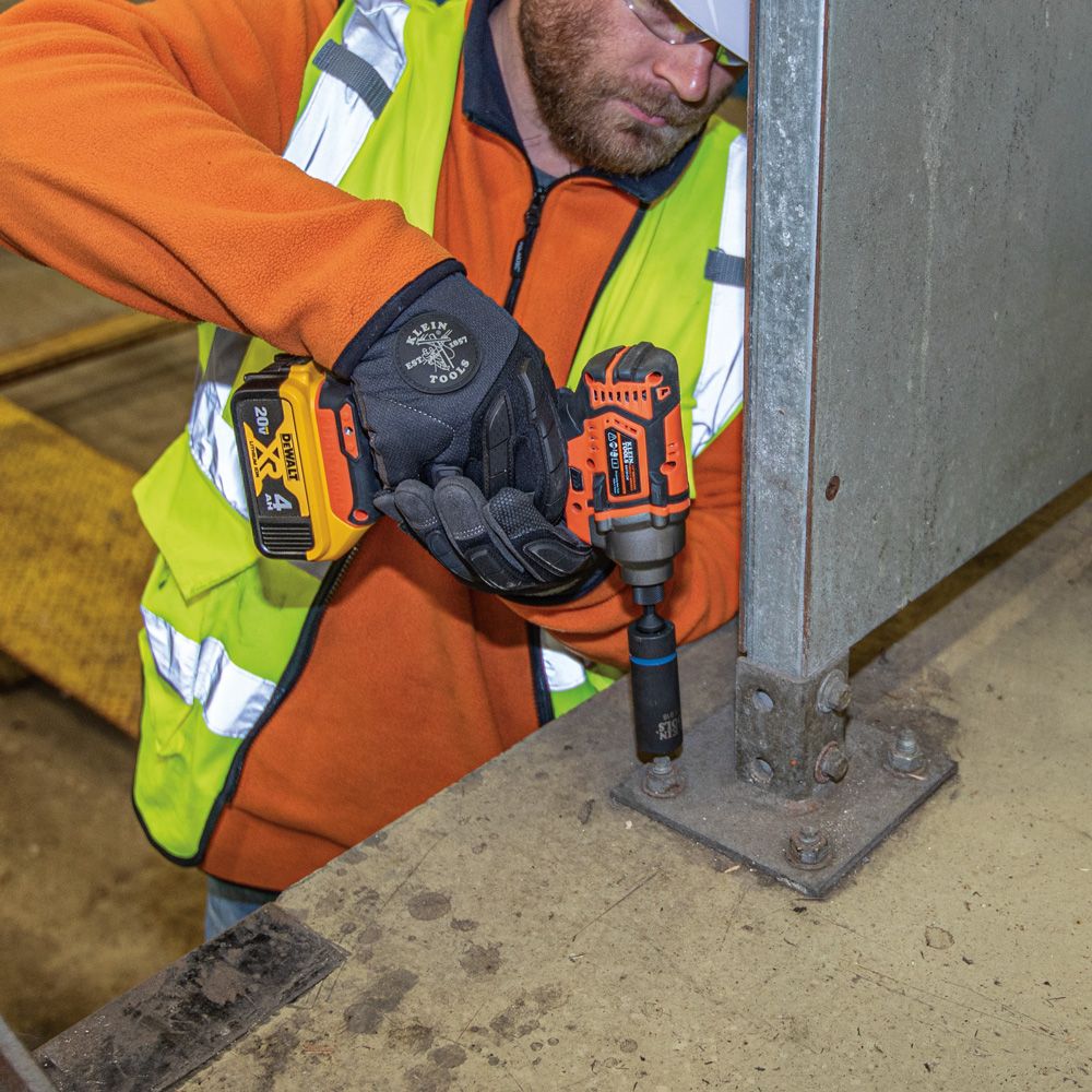 Klein Tools 66061 2-in-1 Deep Impact Socket, 6-Point 1/2-Inch and 3/8-Inch Hex Socket, use with Impact Wrenches BAT20-CW, BAT20-CW