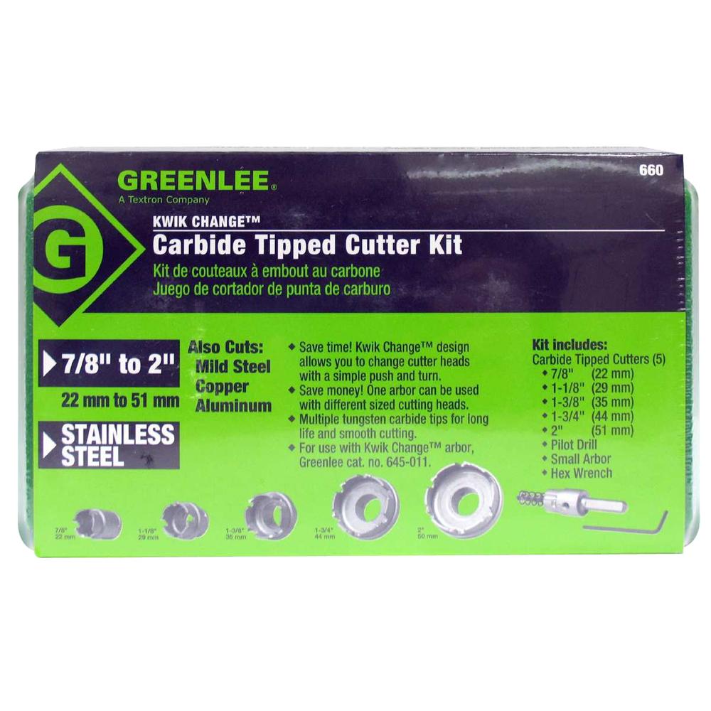 Greenlee 660 Quick Change Carbide Cutter Set, 5 Piece