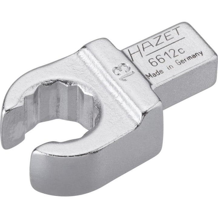 Hazet 6612C-13 Insert Open Box-End Wrench, 9x12mm Insert Square Drive, 13mm 12-Point
