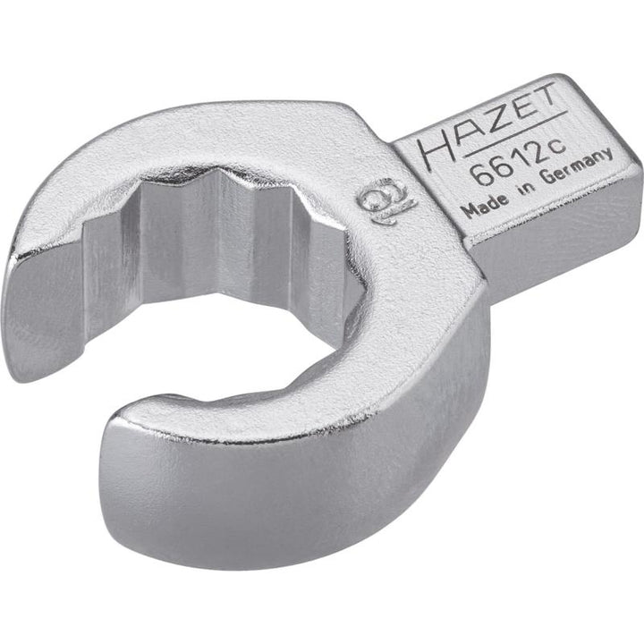 Hazet 6612C-19 Insert Open Box-End Wrench, 9x12mm Insert Square Drive, 19mm 12-Point