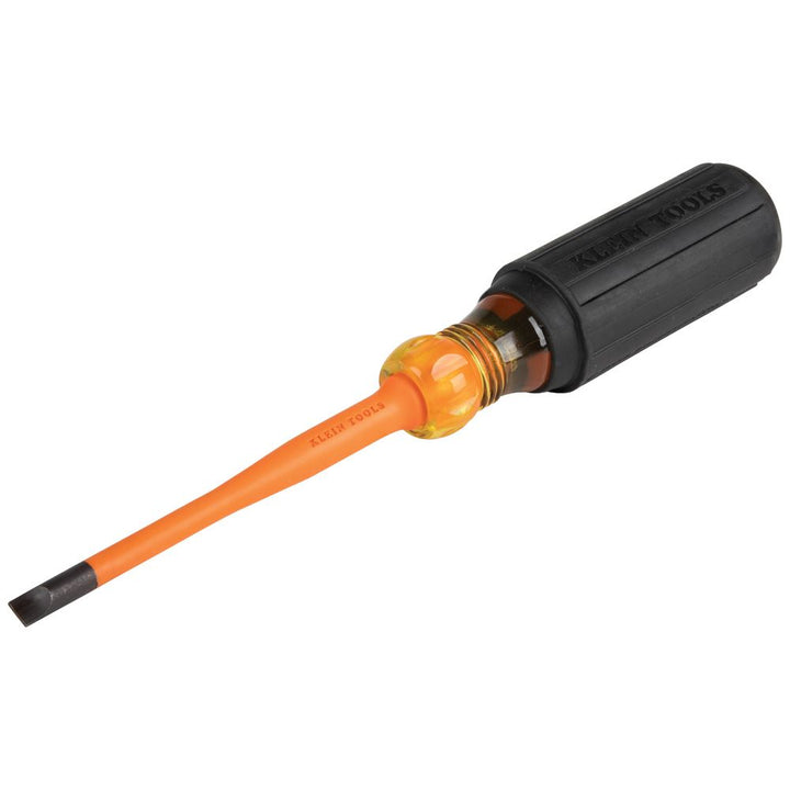 Klein Tools 6924INS Slim-Tip Insulated Screwdriver, 1/4-Inch Cabinet, 4-Inch Round Shank