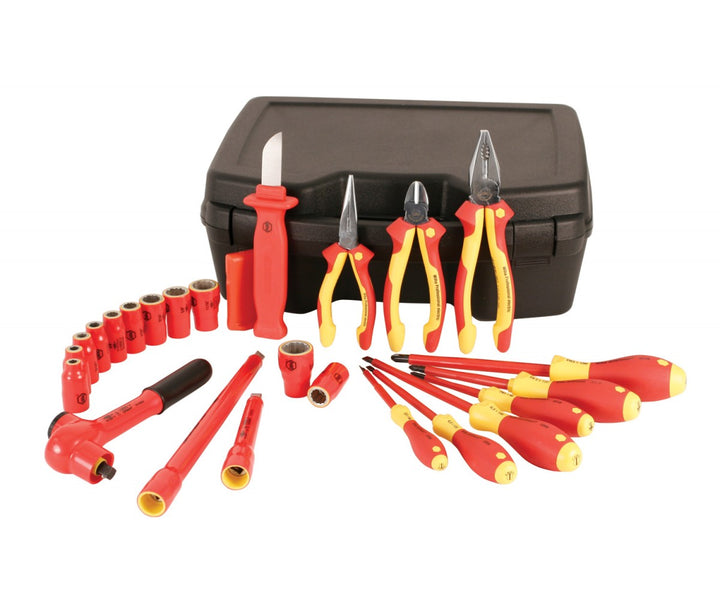 Wiha Tools 31495 Insulated Inch Socket Set, 3/8" Drive, 24 Pc.