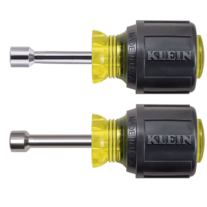 Klein Tools 610M Magnetic Stubby Nut Driver Set 1-1/2-Inch Shafts 2-Piece