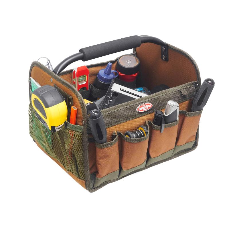 Bucket Boss 70012 Gatemouth Tool Tote in Brown, 11 liters