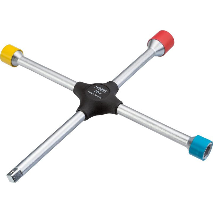 Hazet 705V Four-Way Rim Wrench, 17 x 19 x 21 mm Outside Hex, 12.5mm (1/2") Square