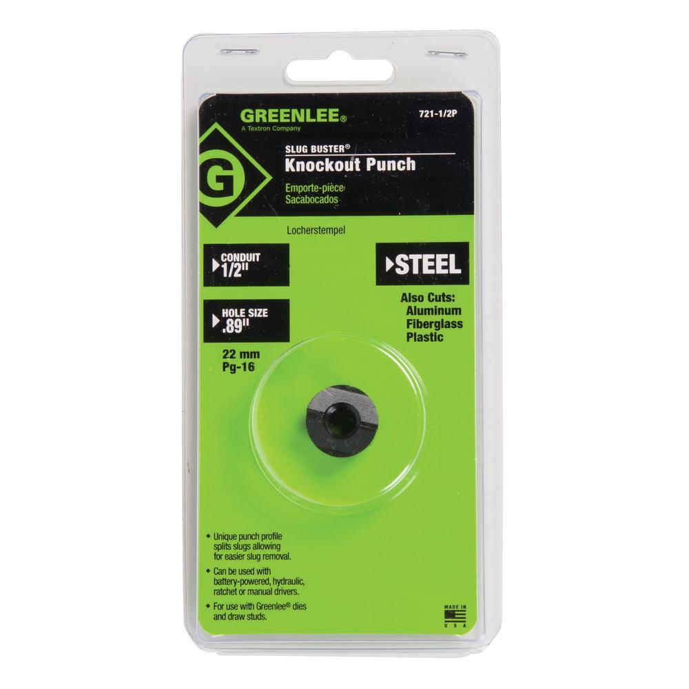 Greenlee 721-1/2P Slug-Buster Round Replacement Punch, 1/2"