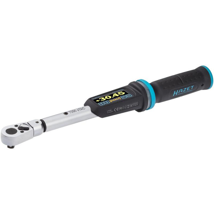 Hazet 7290-2STAC Electronic Torque Wrench with Built-In Angle Gauge, 5-60 Nm, 9x12mm Insert Square, 10mm (3/8") Square