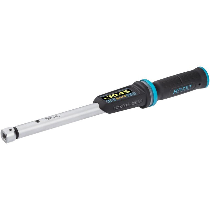 Hazet 7291-2STAC Electronic Torque Wrench with Built-In Angle Gauge, 10-100 Nm, 9x12mm Insert Square, 10mm (3/8") Square