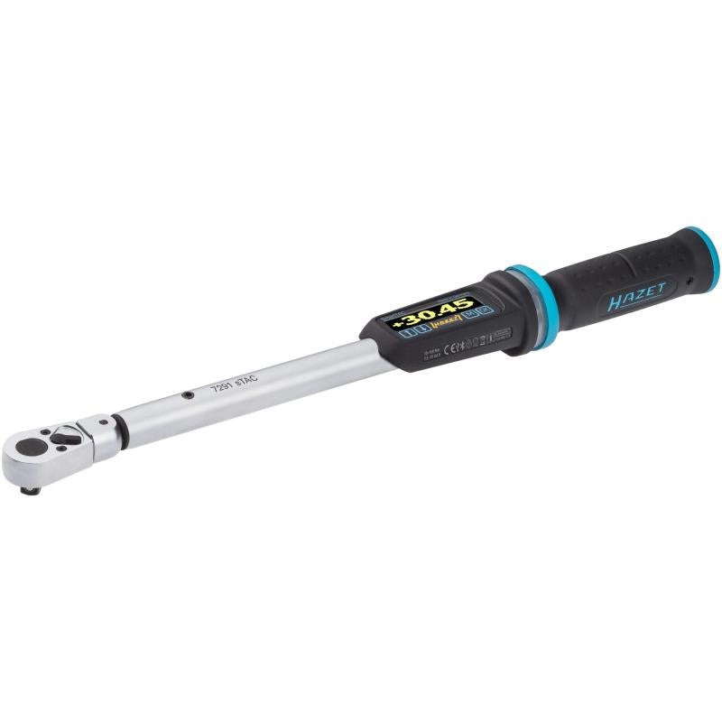 Hazet 7291-5STAC Electronic Torque Wrench with Built-In Angle Gauge, 10-100 Nm, 9x12mm Insert Square, 10mm (3/8") Square