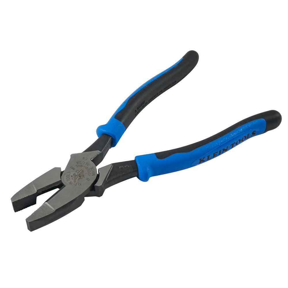 Klein Tools J2000-9NE Side Cutter Linemans Pliers, High Leverage 9-Inch Pliers Cut ACSR, Screws, Nails, Wire