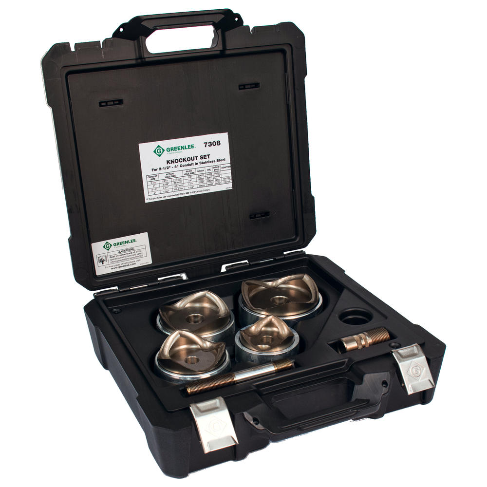 Greenlee 7308 Slug Splitter® SC Knockout Punch Kit (2-1/2", 3", 3-1/2", & 4" Conduit)