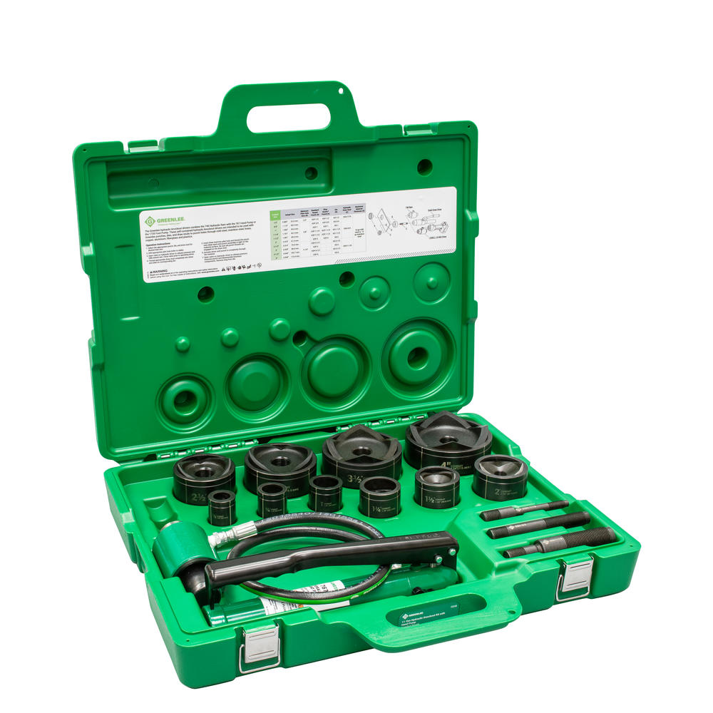 Greenlee 7310 11-Ton Hydraulic Knockout Kit with Hand Pump, 1/2" - 4"
