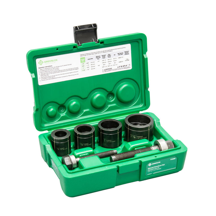 Greenlee 735BB Manual Round Knockout Punch Kit, 1/2" - 1-1/4"