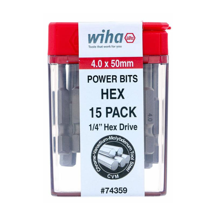 Wiha Tools 74359 Hex Power Bit 4.0 x 50mm