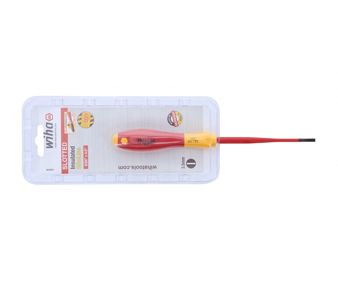 Wiha Tools 32046 Insulated 3.5 Slim Slotted Screwdriver