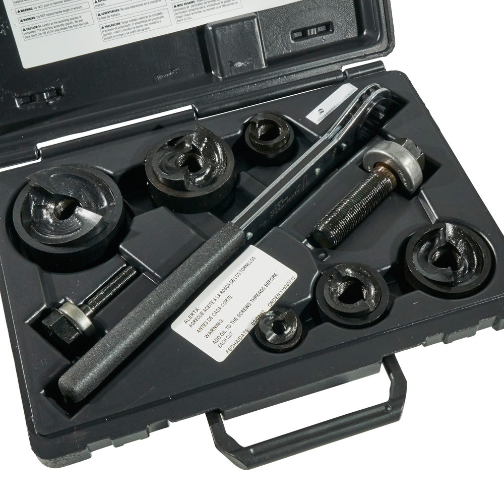 Klein Tools 53732SEN Knockout Punch Set with Wrench, 10 Pc.