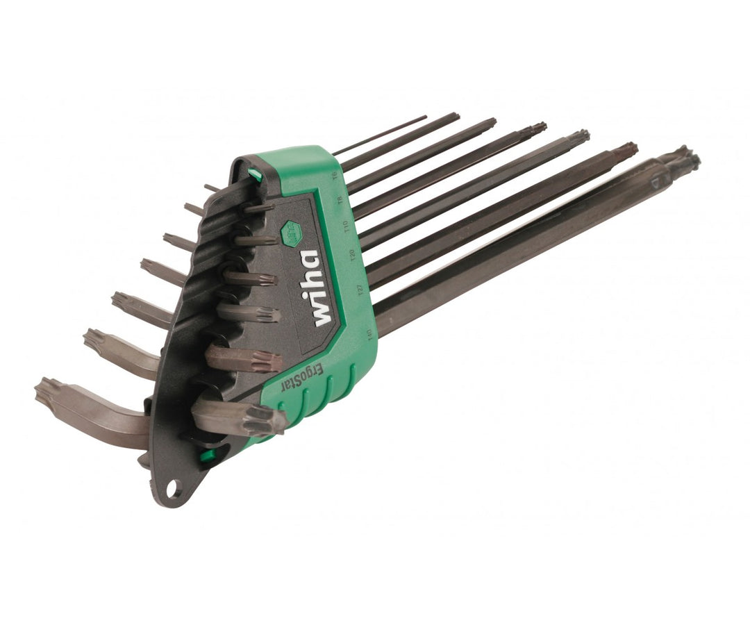 Wiha Tools 36689 ErgoStar TORX Ball End and Standard L-Key Set T5-T45 in Automatic Fast Open Holder, 13-Piece