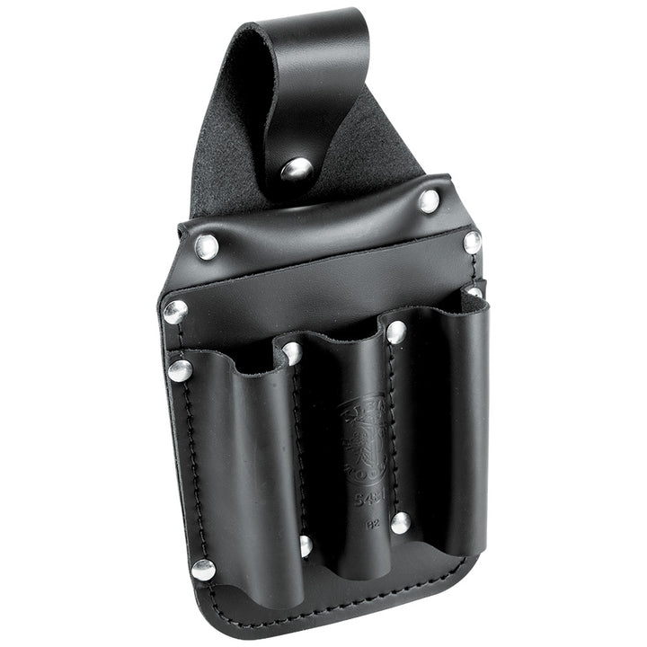 Klein Tools 5481 Leather Back Pocket Tool Pouch Made of Double Stitched and Riveted Leather, 6-Pockets