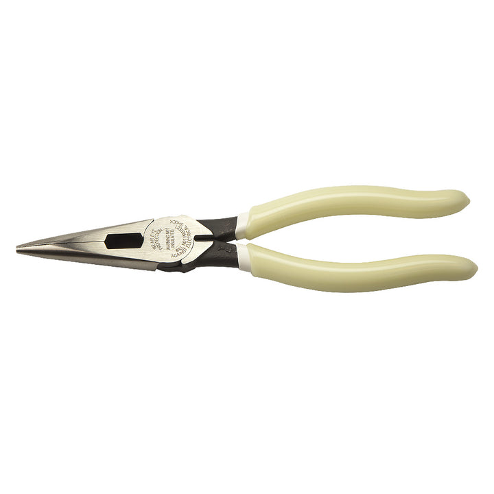 Klein Tools D203-8-GLW Pliers, Long Nose Side-Cutters, Hi-Viz, 8"
