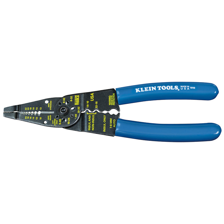 Klein Tools 1010 Long Nose Wire Cutter, Wire Crimper, Stripper and Bolt Cutter Multi Tool, 8-Inch Long