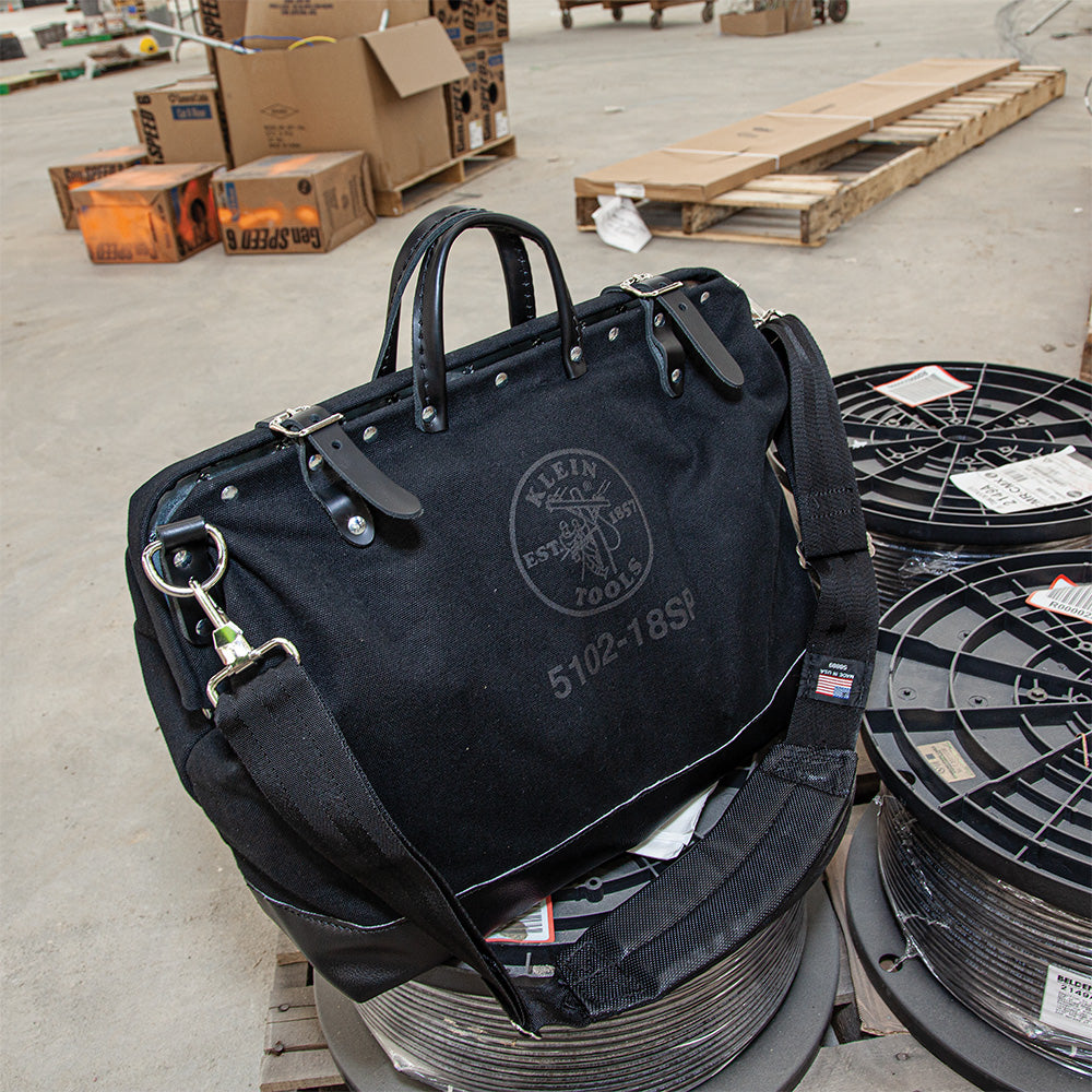 Klein Tools 510218SPBLK Deluxe Black Canvas Tool Bag, 18 Klein Tools 510218SPBLK Deluxe Black Canvas Tool Bag, 18