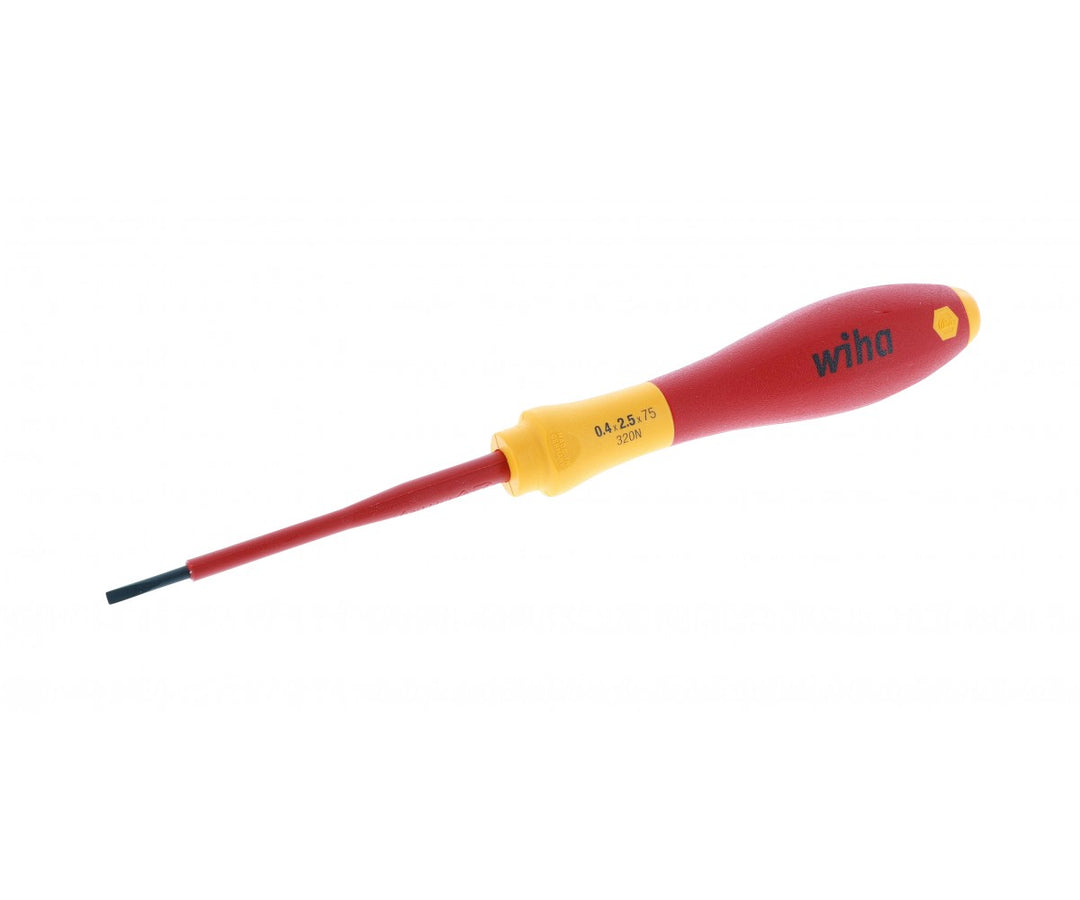 Wiha Tools 32010 Insulated Slotted Screwdriver, 2.5 mm x 75 mm