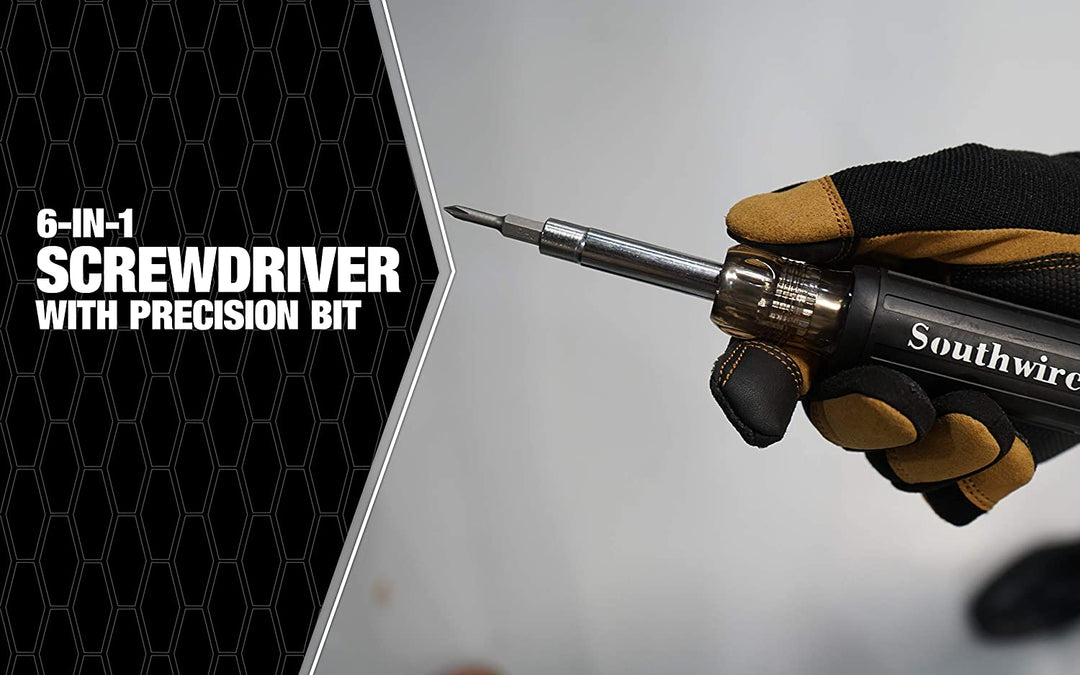 Southwire SD6N1P 6-in-1 Screwdriver W/ Precision Bit