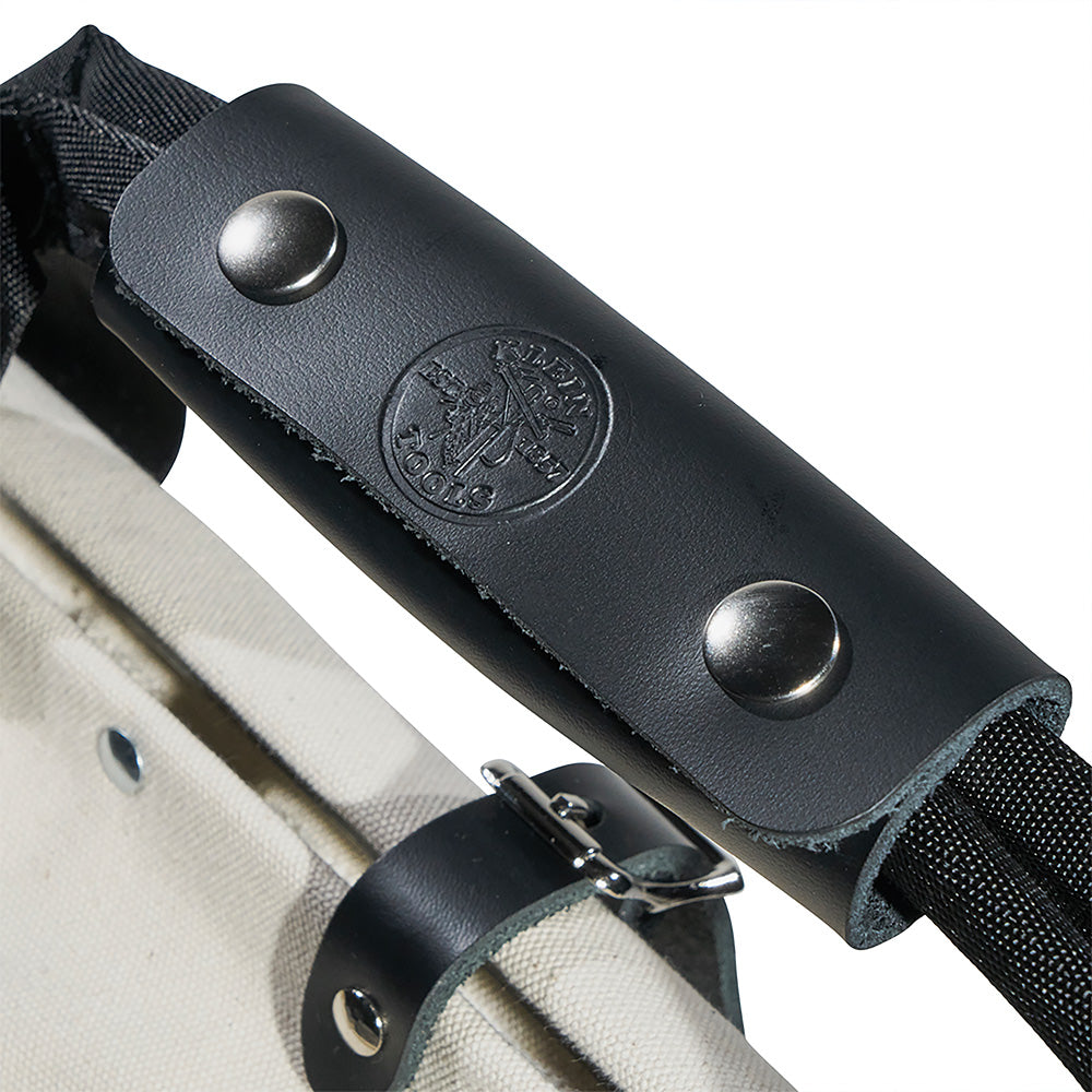 Klein Tools 5003-18 Canvas Tool Bag with Leather Bottom and Wide Openning for Easy Access, 18-Inch