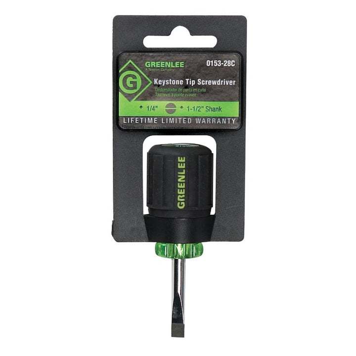 Greenlee 0153-28C Screwdriver, Flat 1/4