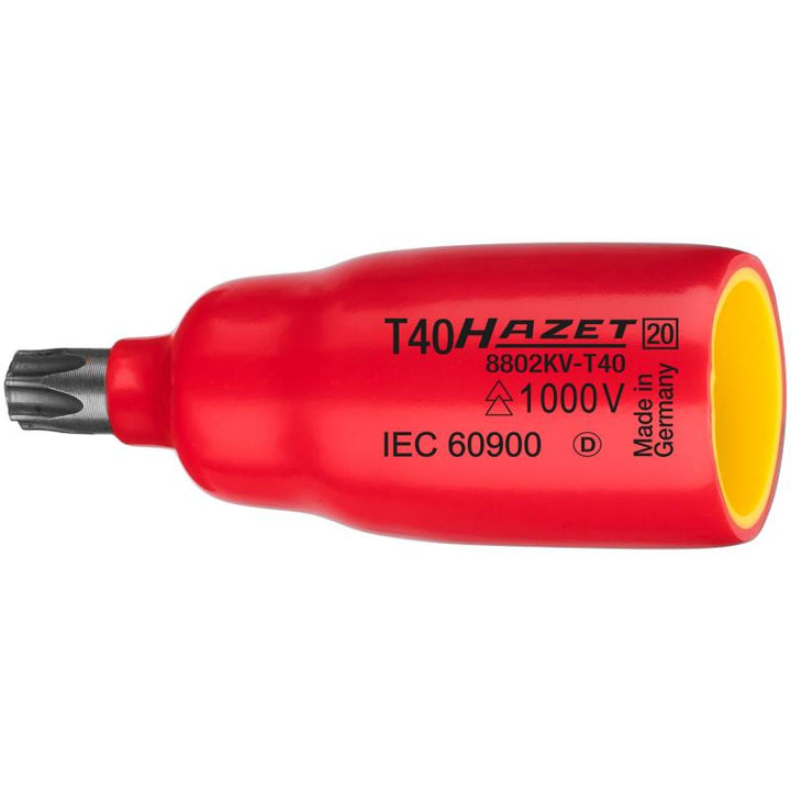 Hazet 8802KV-T45 Insulated Screwdriver Socket, 10mm (3/8") Square Drive, TORX® T45