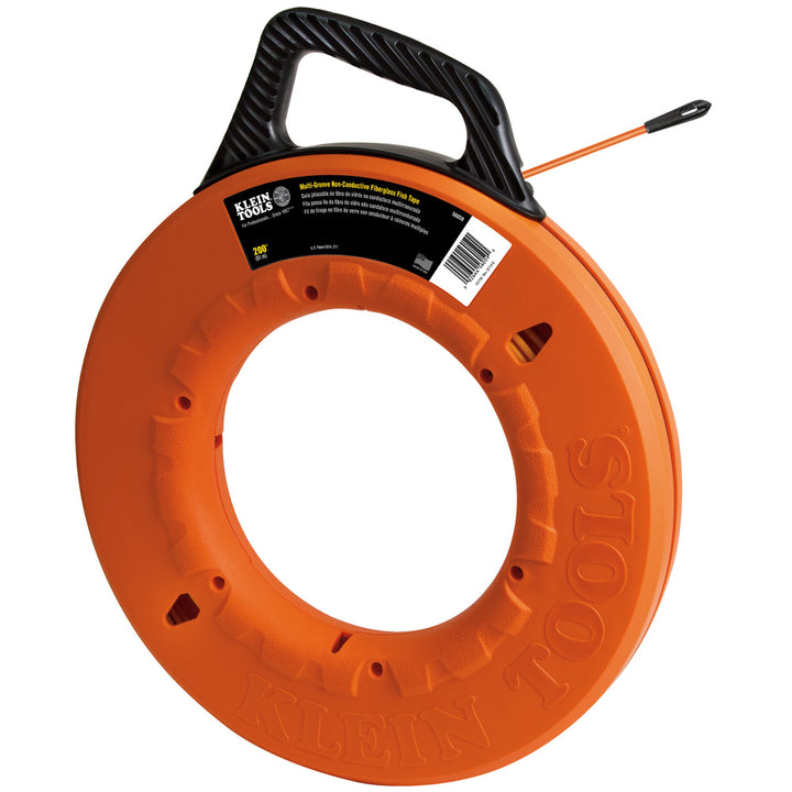 Klein Tools 56059 Fish Tape 200-Foot Is Non-Conductive Fiberglass, Flexible, Pull Line To 500 Lb
