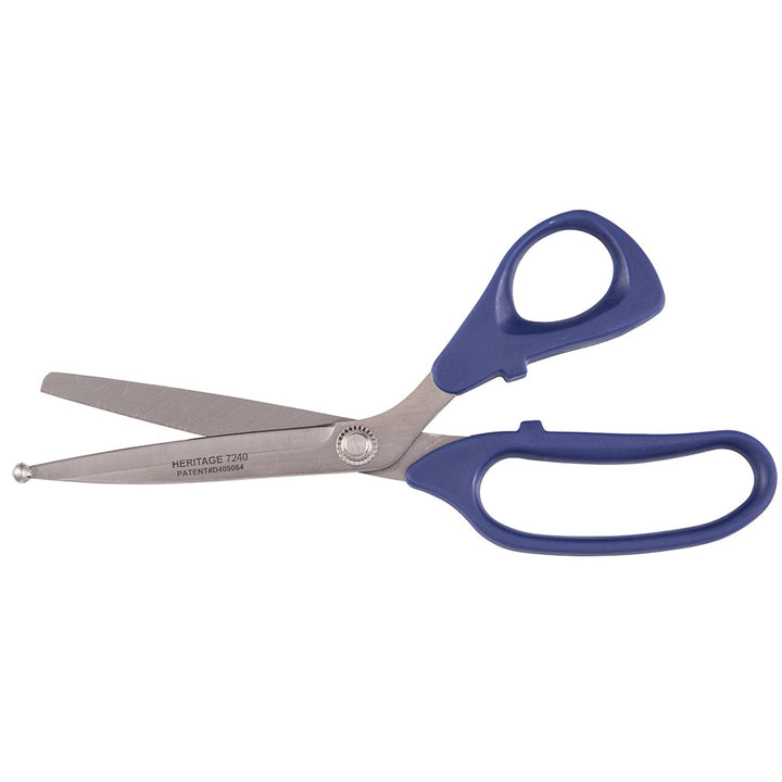 Heritage Cutlery 7240BP 9 1/2'' SS Bent Trimmer / Extra Large Plastic Ambidextrous Handle / Ball Point Tips