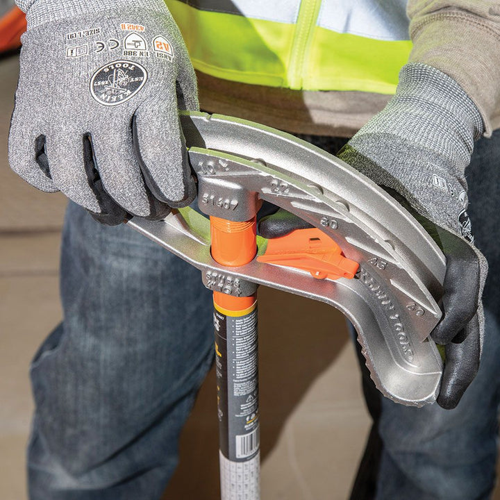 Klein Tools 51606 Aluminum Conduit Bender 1/2-Inch EMT, Wide Foot Pedal, Benchmark Symbols and  Angle Setter Technology
