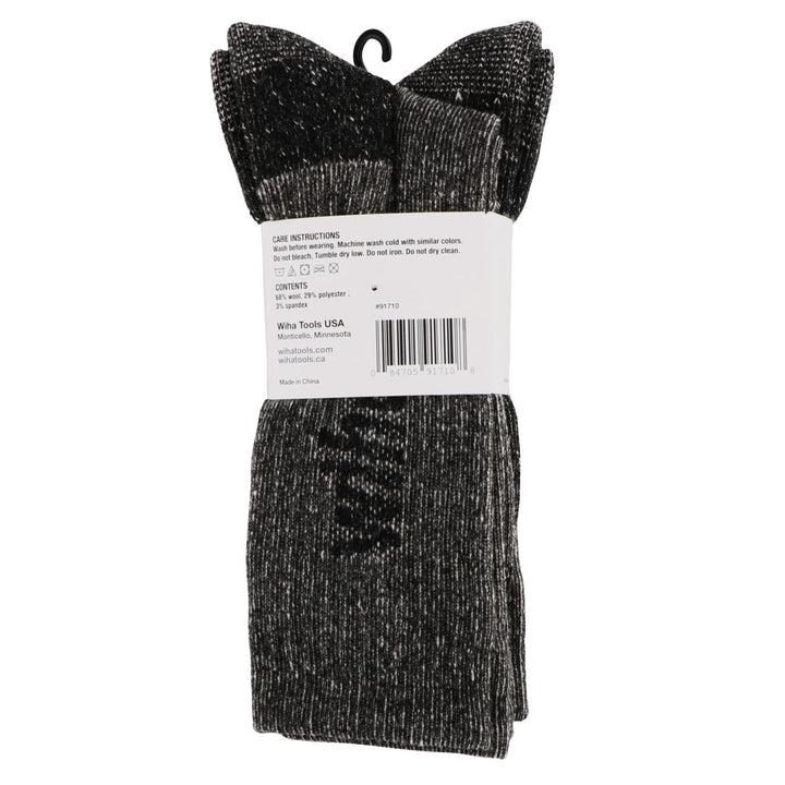 Wiha Tools 91710 Wool Socks Grey One Size (2 Pack)