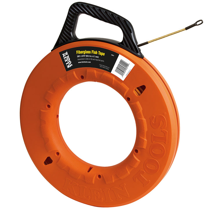 Klein Tools 56014 Fish Tape 200-Foot is Non-Conductive Fiberglass, Flexible for Conduit Measuring as Pull Line