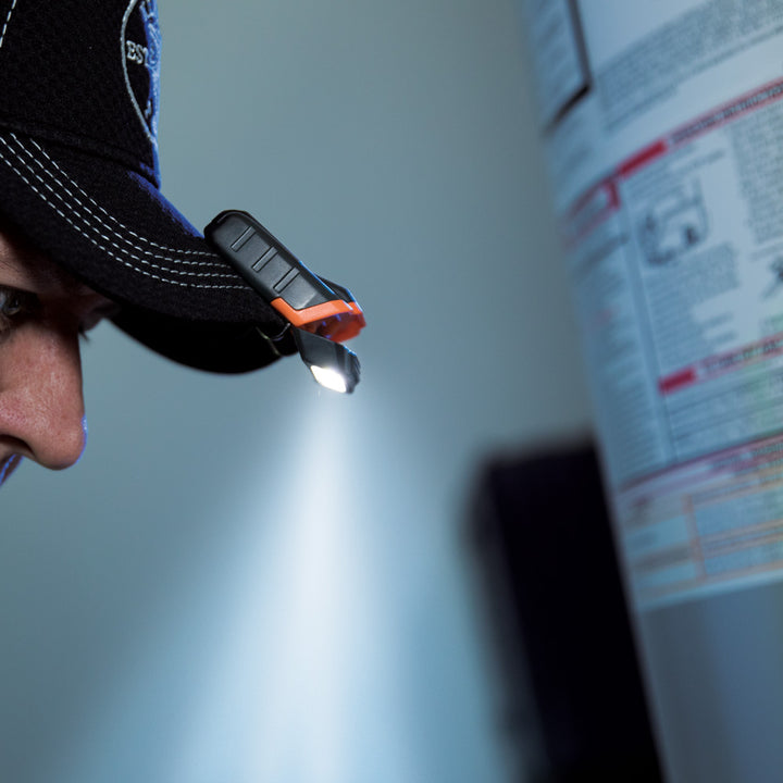 Klein Tools 56402 Cap Visor Clip Light, LED Clip on Light, Pivoting Head