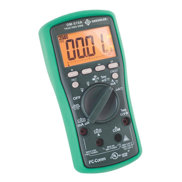 Greenlee DM-510A-C Digital Multimeter with Calibration, TRMS, AC/DC, CAP, TEMP