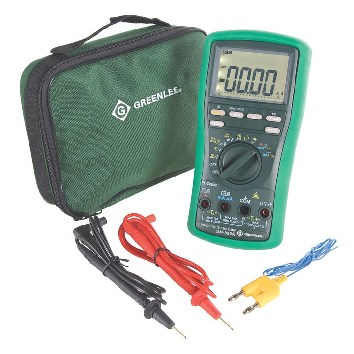 Greenlee DM-830A Digital Multimeter, TRMS, AC+DC, DUALTEMP