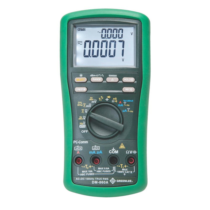 Greenlee DM-860A-C Digital Multimeter with Calibration, 500K Counts