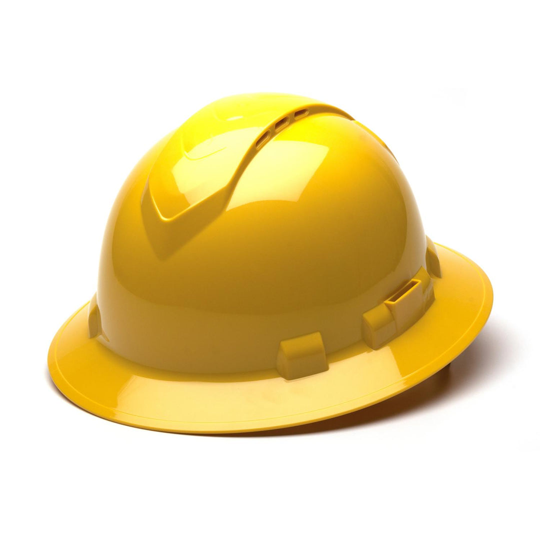 Pyramex HP541 Ridgeline Full Brim Hard Hat, 4 point Ratchet Suspension