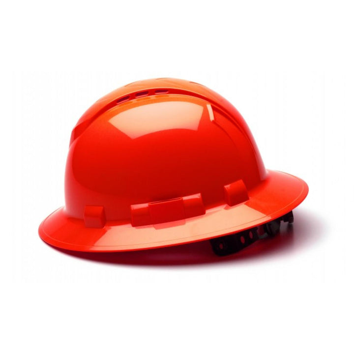 Pyramex HP541 Ridgeline Full Brim Hard Hat, 4 point Ratchet Suspension