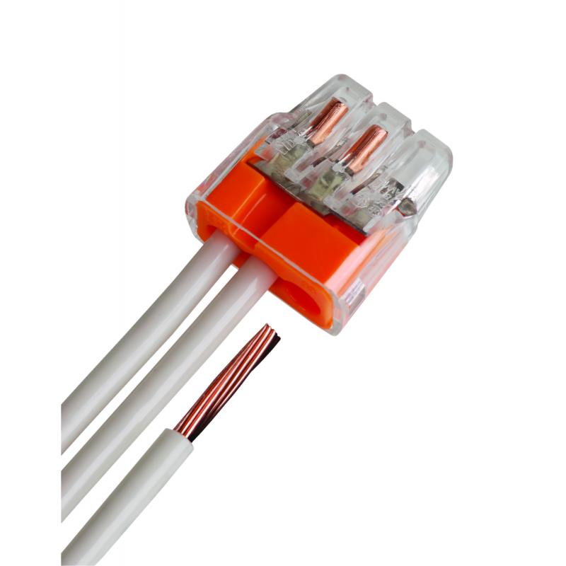 Ideal 30-1033J In-Sure Push-In Wire Conn, 33 3-Port Org, 250/Jar