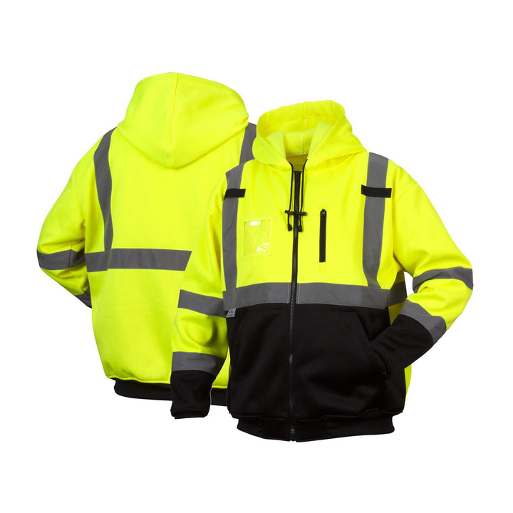 Pyramex RSZH33 Type R - Class 3 Hi-Vis Lime Premium Zipper Sweatshirt