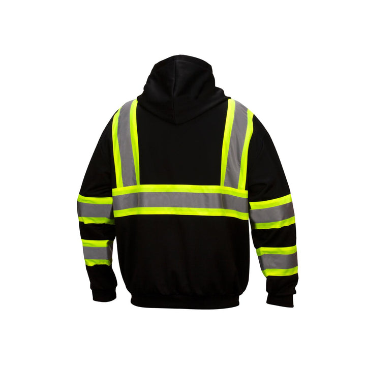 Pyramex RSZH3411 ANSI Type O - Class 1 Black Reflective Premium Zipper Sweatshirt