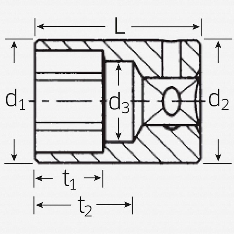 Stahlwille 01530016 Bi-Hex Socket, 40aD 12-pt 1/4" 1/4" Drive