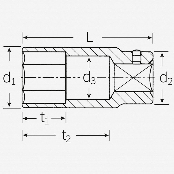 Stahlwille 05020032 56 Deep Hex Socket, 6-pt 3/4 Inch Drive 32 mm